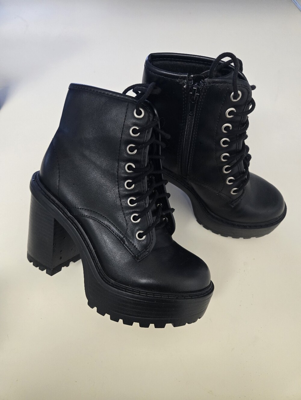Soda Women Chunky High Heels Boots